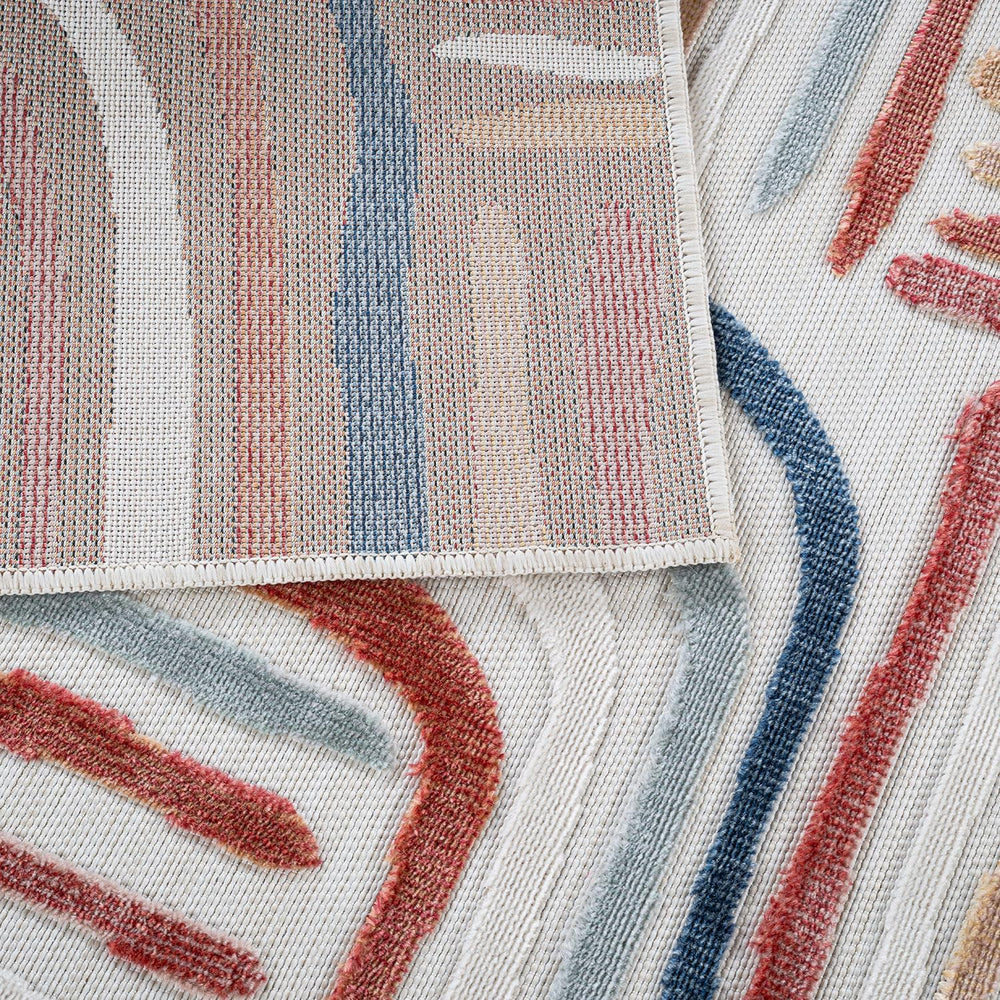 CAMILSON Indoor Outdoor Rug, Multicolor 5x7 Geometric Arch Striped Area Rugs ...