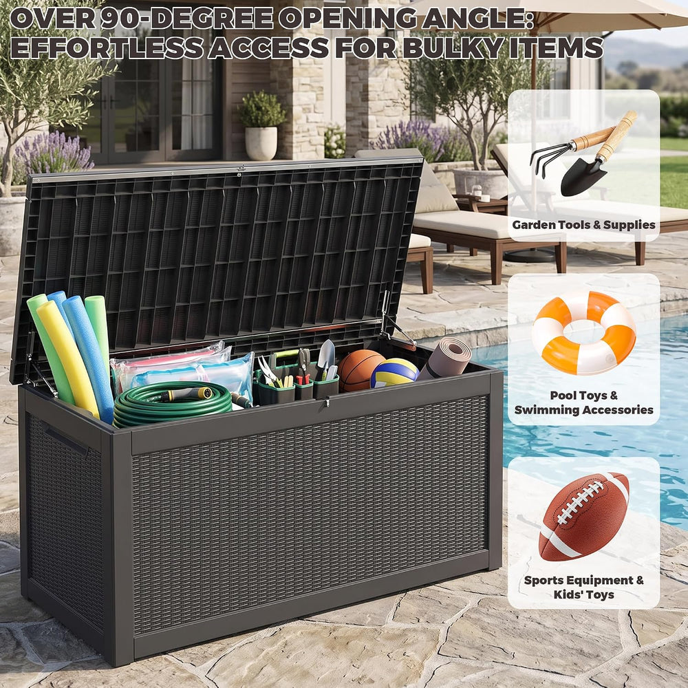 Outdoor Storage Box, 320 Gallon Waterproof Deck Box [Upgraded 3.1], Giant Res...