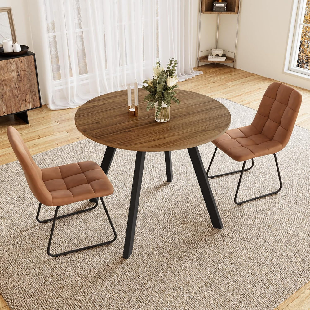 Zerifevni 34.6'' Dining Table and Chairs for 2, Mid Century Modern Ro...