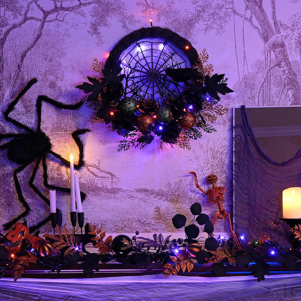 Valery Madelyn 6ft Halloween Garland for Mantel with Lights Party Decor