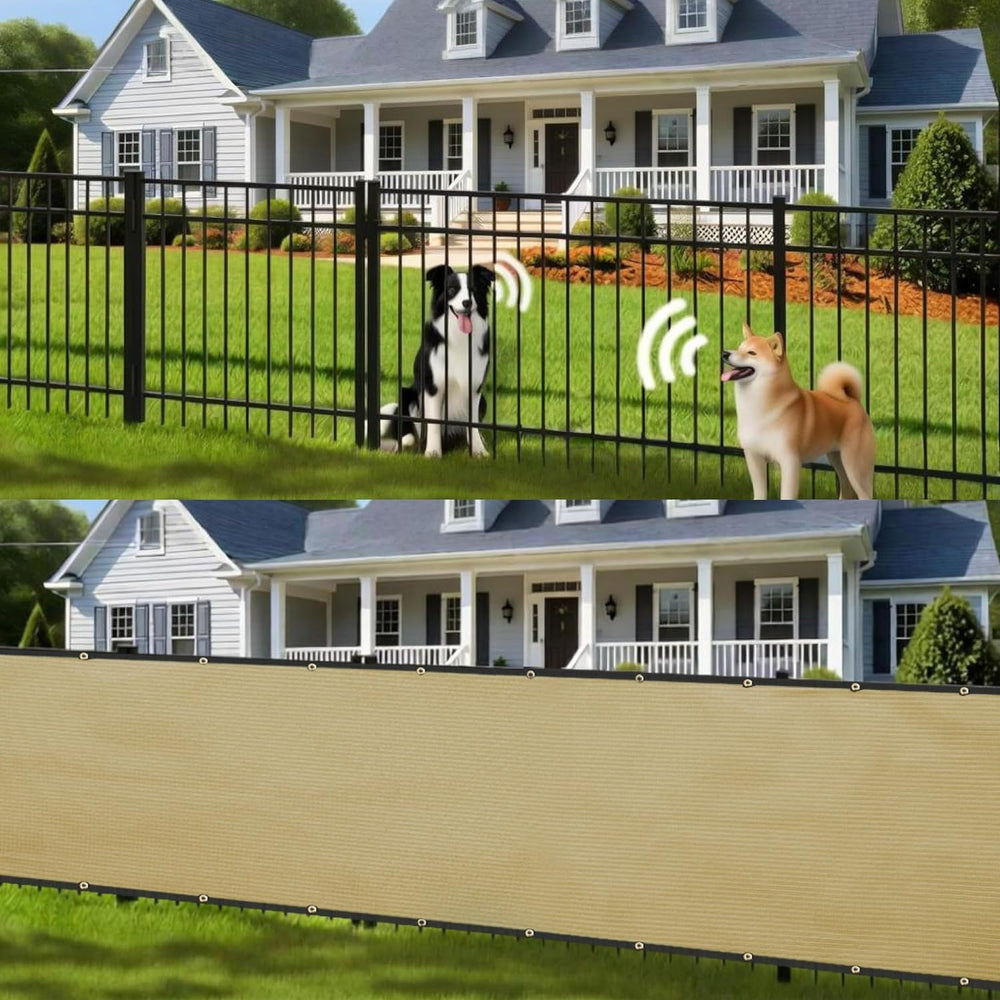 8' x 50' Beige Fence Privacy Screen,with Bindings & Grommets,Heav...
