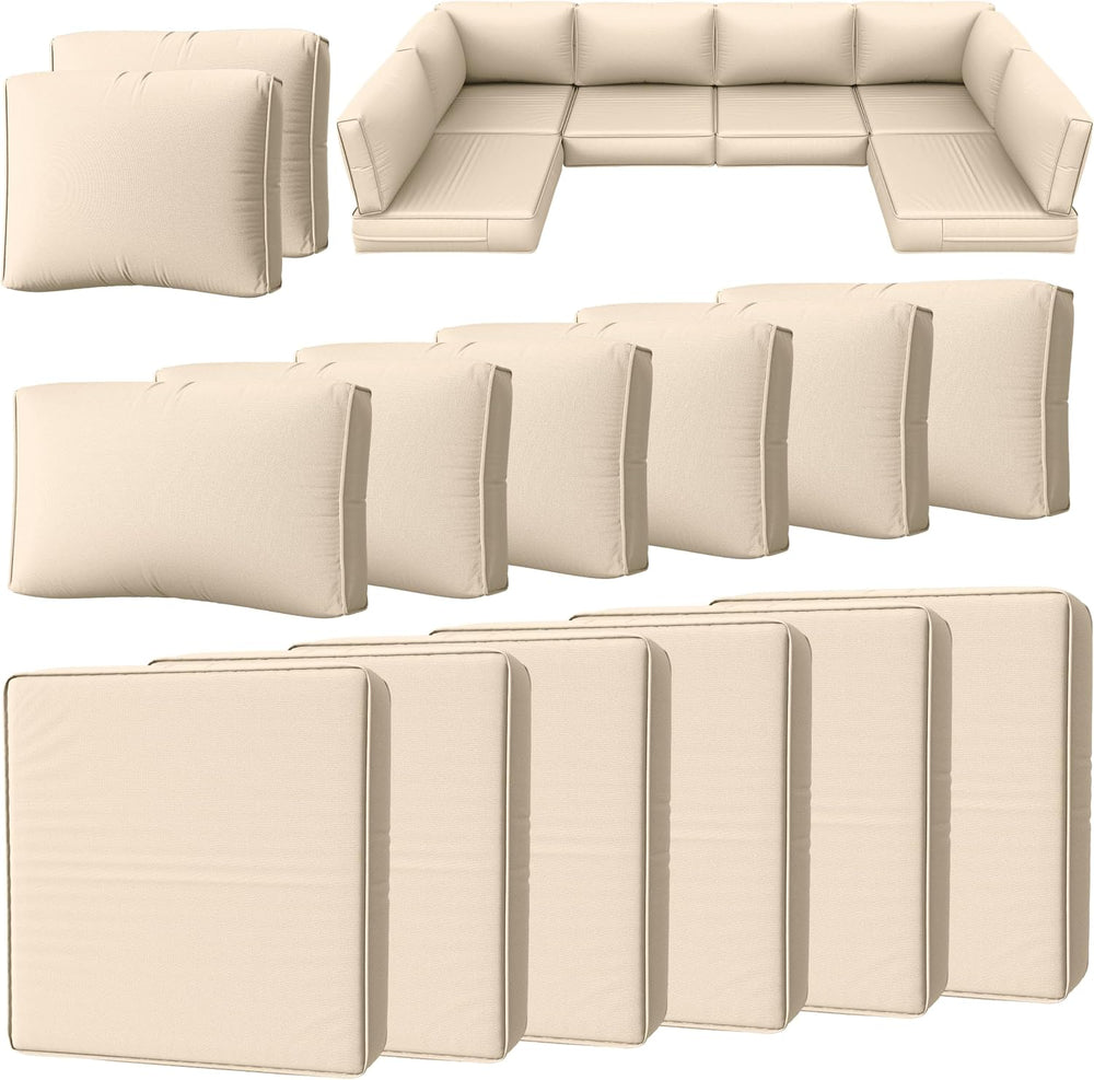 14 Pcs Outdoor Cushion Slipcovers Outdoor Patio Cushion Covers Replacement Wa...