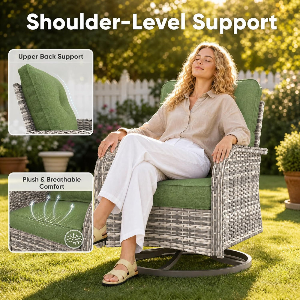 9-Piece Small Patio Furniture Set, Outdoor Swivel Rocking Chairs Set with 55,...