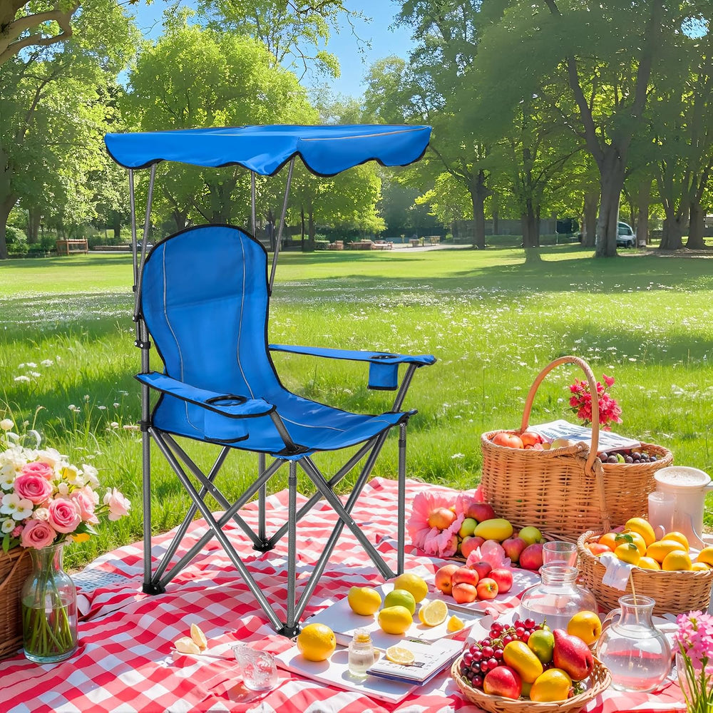 ALPHA CAMP Heavy Duty Canopy Camping Chairs with Adjustable Sunshade