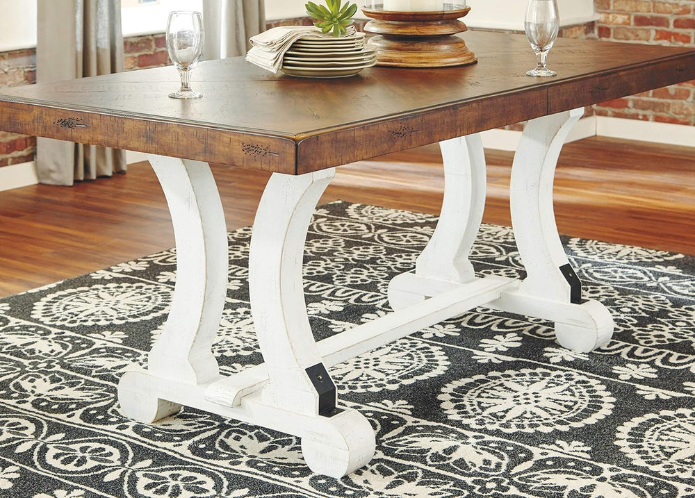 Signature Design by Ashley Valebeck Farmhouse Rectangular Extension Dining Ta...