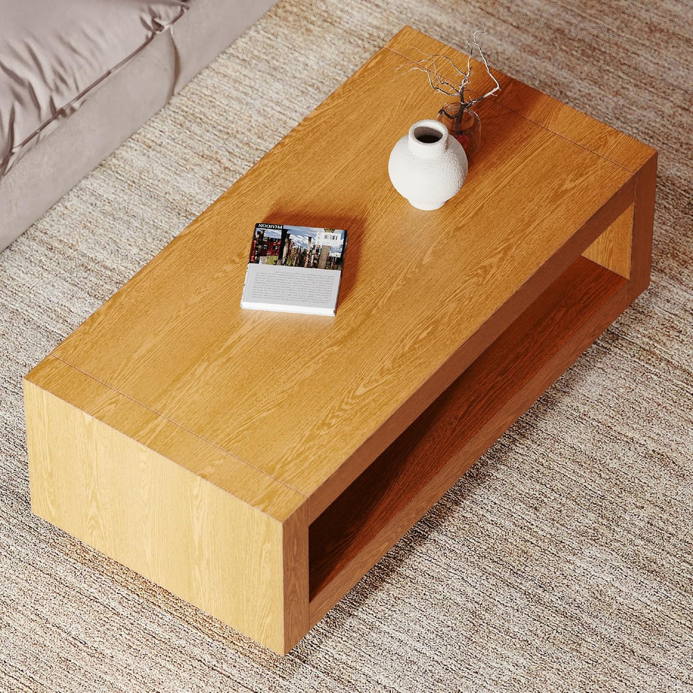 Maven Lane Artemis Coffee Table, Natural Solid Wood, 18"
