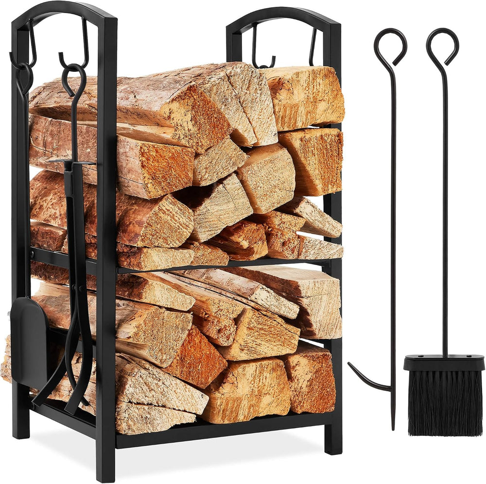 Best Choice Products 5-Piece Indoor Outdoor Wrought Iron Firewood Log Storage...