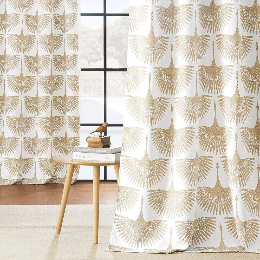 KGORGE Geometric Pattern Blackout Curtains - Thermal Insulated Room Darkening...