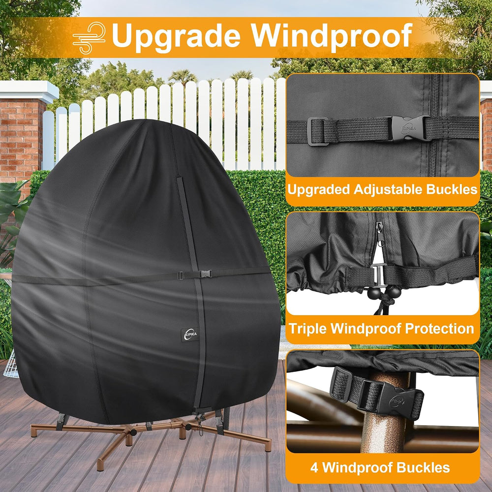 Kipiea Patio Egg Chair Covers Waterproof, 500D Upgraded Outdoor Hanging Egg C...