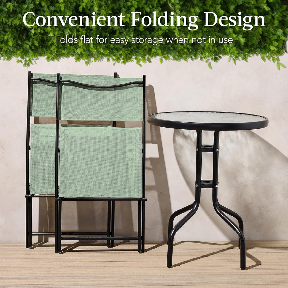 Best Choice Products 3-Piece Patio Bistro Dining Furniture Set w/Textured Gla...