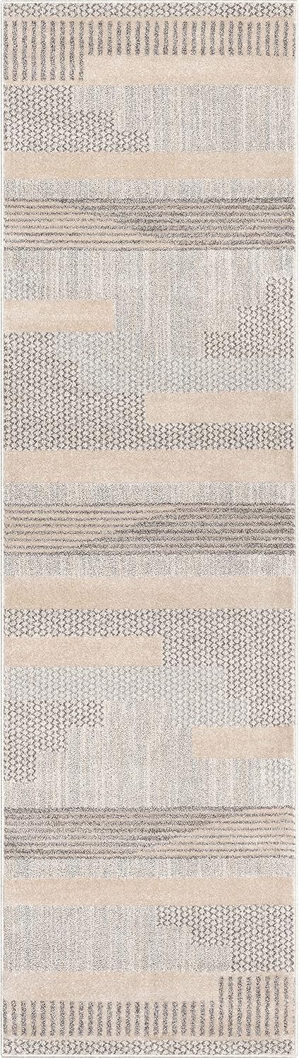 Well Woven Harlow Collection Briar Beige - Modern Tribal Minimalist Geometric...