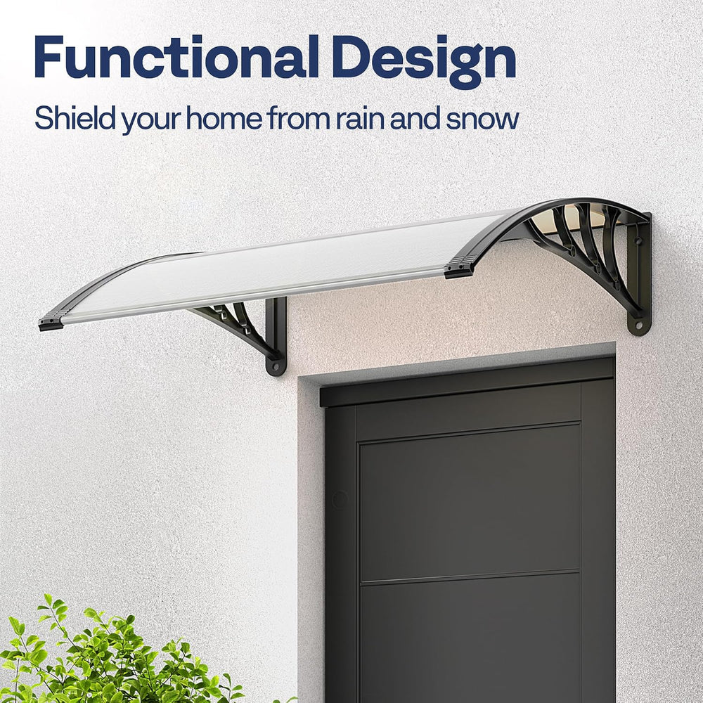 VIVOHOME Polycarbonate Window Door Awning Transparent 38 Inch x 40 Inch