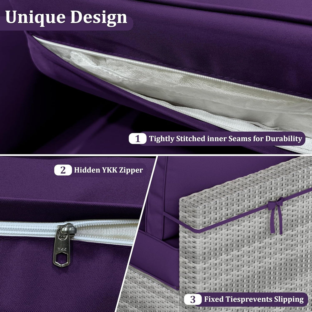 14Pcs Outdoor Cushion Covers Waterproof Fade-Resistant with Zipper