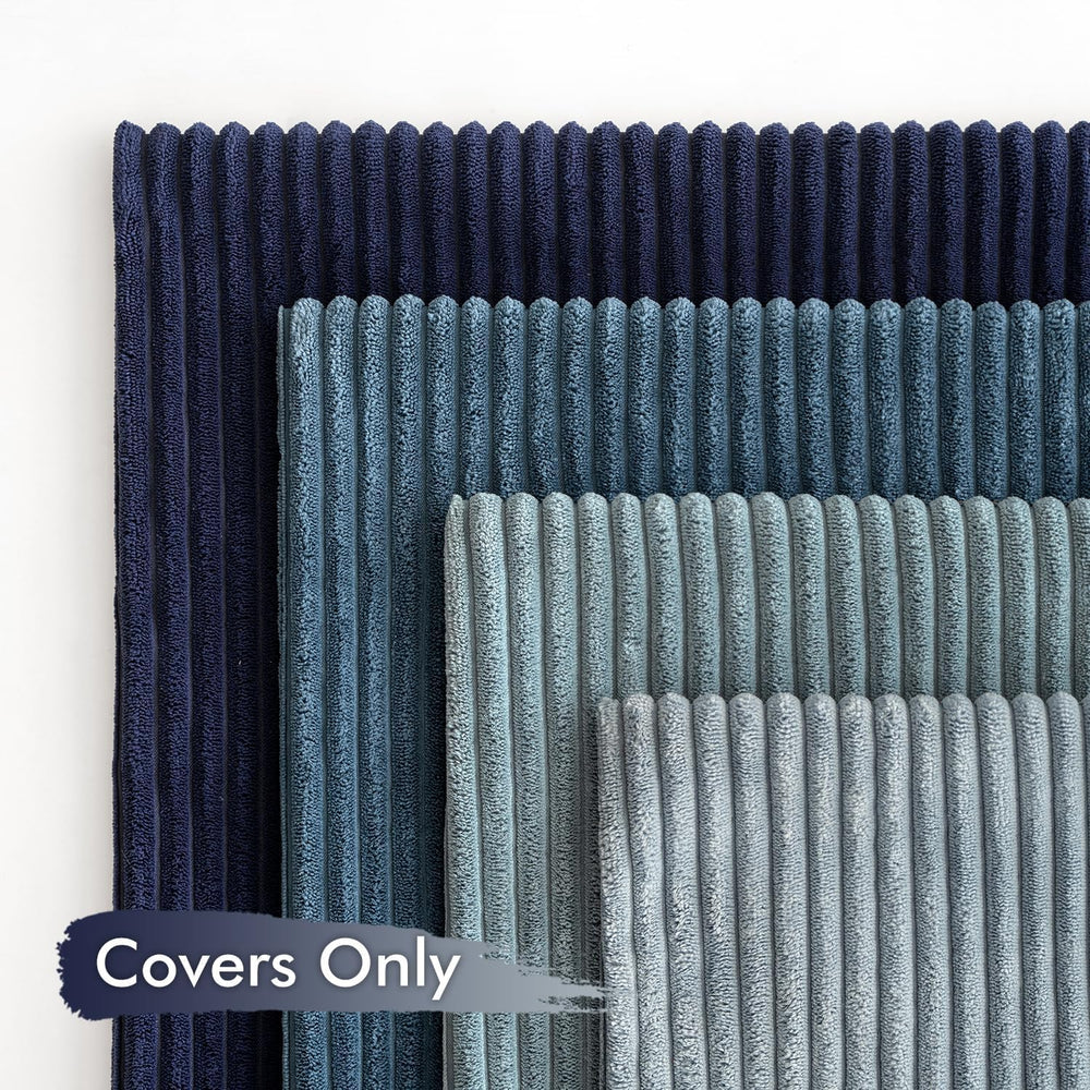 MIULEE Soft Corduroy Decorative Throw Pillow Covers Blue Navy Series 24x24