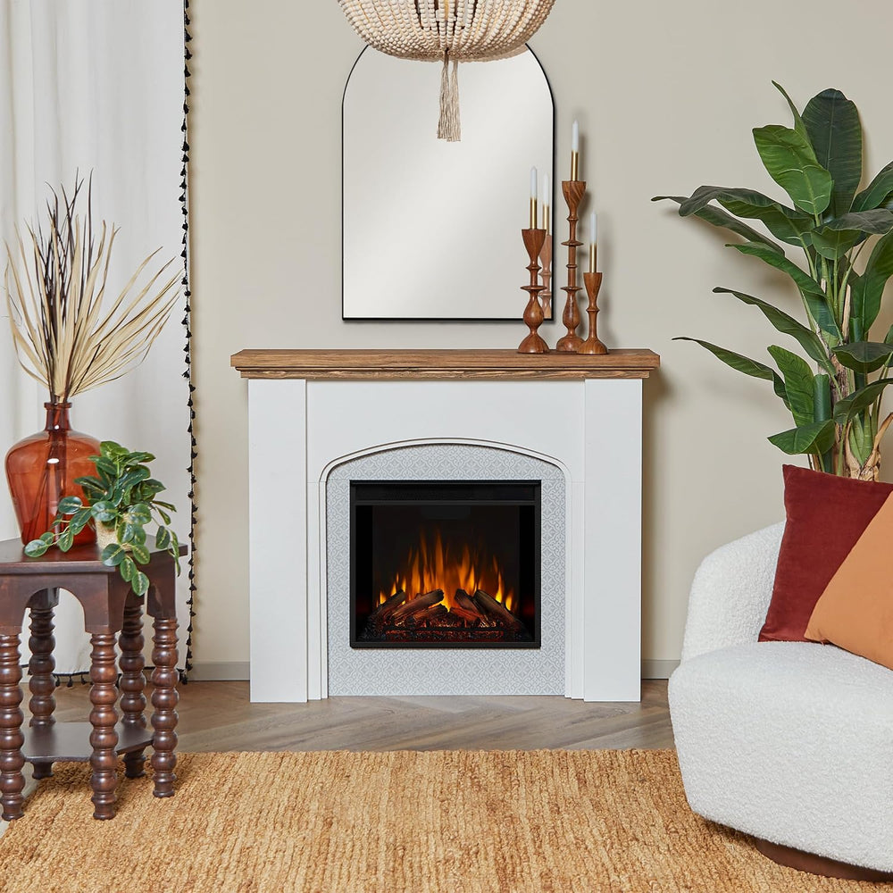 Real Flame Anika 49" Electric Fireplace with Mantel for Living Room or B...
