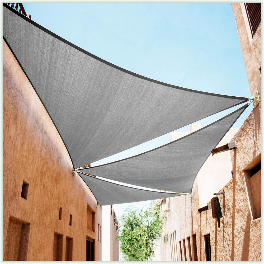 ColourTree 12' x 12' x 17' Grey Right Triangle CTAPRT12 Sun Shade...