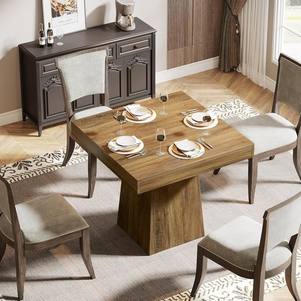 Tribesigns Square Dining Table for 4, 31.5" Farmhouse Small Kitchen Table
