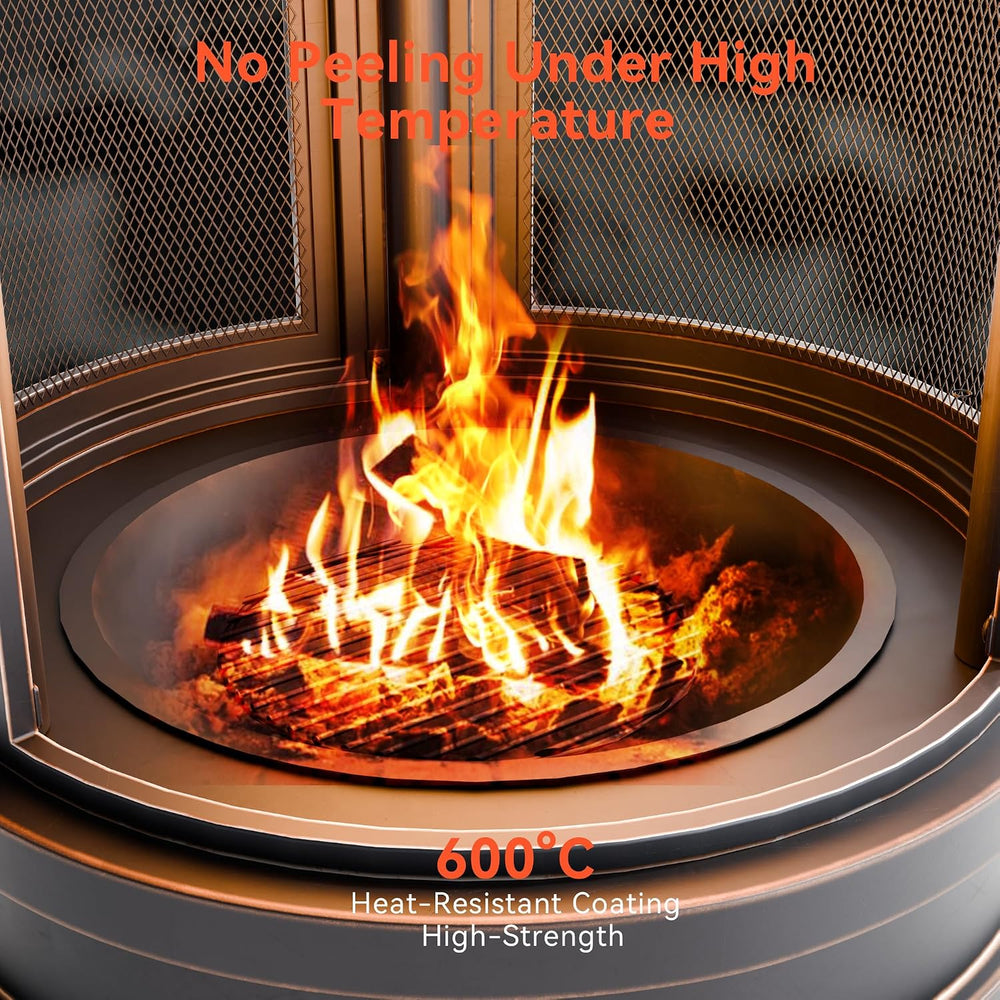 Metal Outdoor Fire Pit for Outside Wood Burning，24 Inch Chiminea Outdoor Fire...