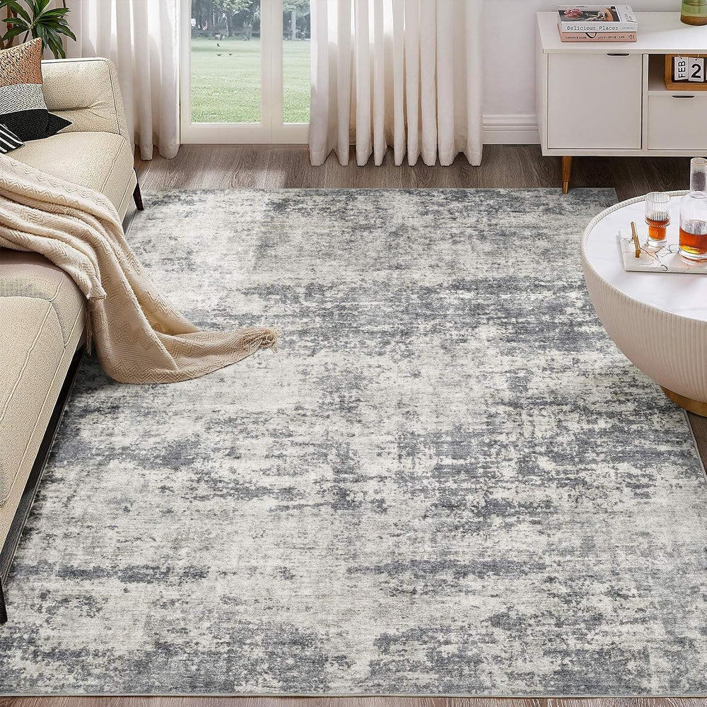 Washable 9x12 Area Rugs for Living Room: Abstract Modern Home Decor Rug