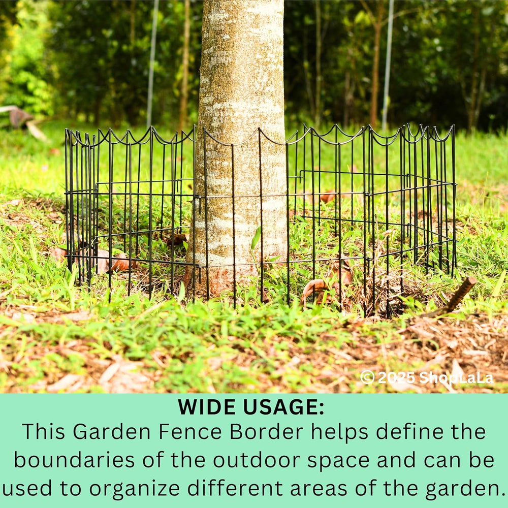 ShopLaLa Decorative Fences (25 Panels) 12in(L) x 16.5in(H) Rustproof Black Me...
