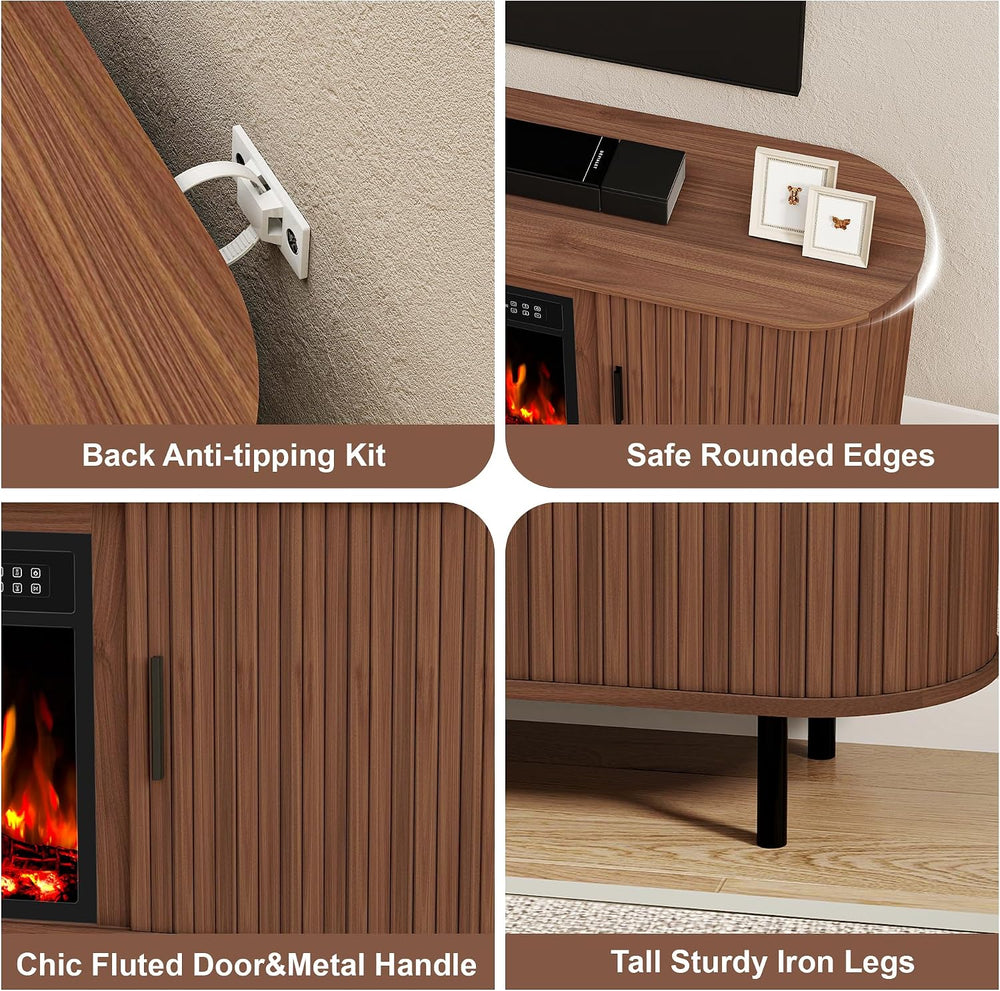 65" Fireplace TV Stand Electric Entertainment Center for TV Up to 75&quo...