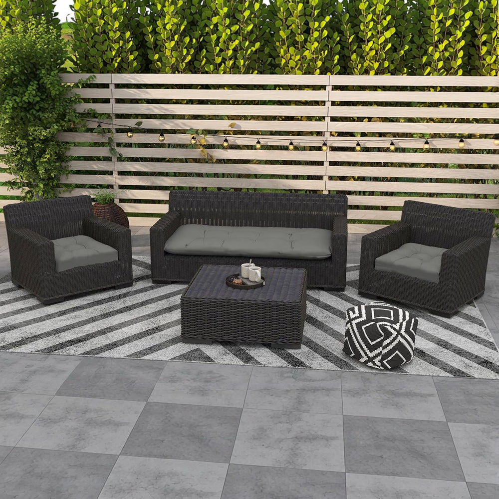 Outdoor Wicker Chair Cushions Set of 3, Waterproof Wicker Cushion for Patio F...