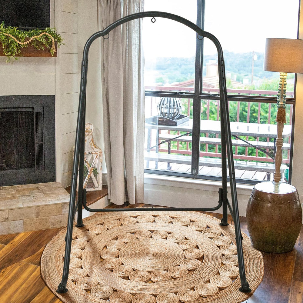 SUNCREAT Hammock Chair Stand, Heavy-Duty Steel Swing Stand, Patented, Black