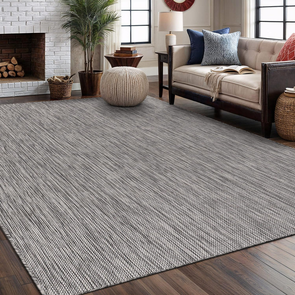 Washable Indoor Outdoor Rug 8x10 Weather Resistant Area Rugs Modern Solid for...