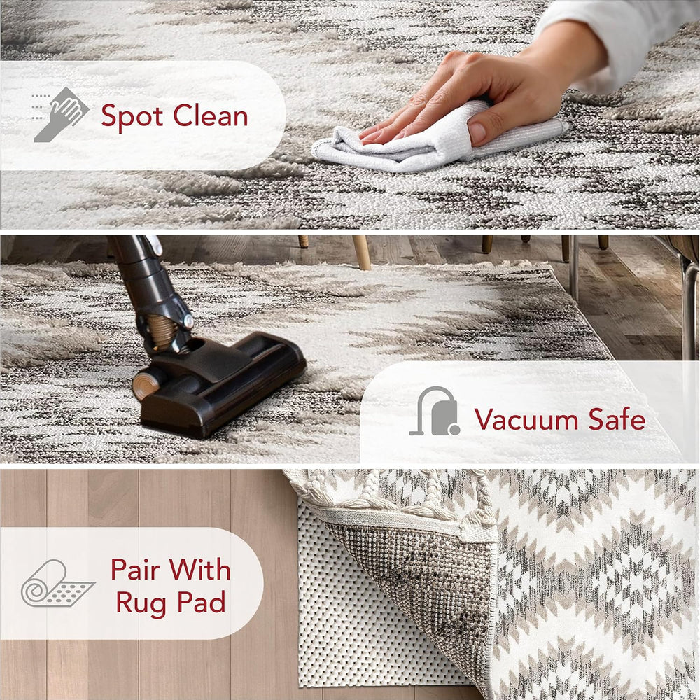 nuLOOM Adelade Beige Geometric Power Loomed Area Rug, 9' x 12'