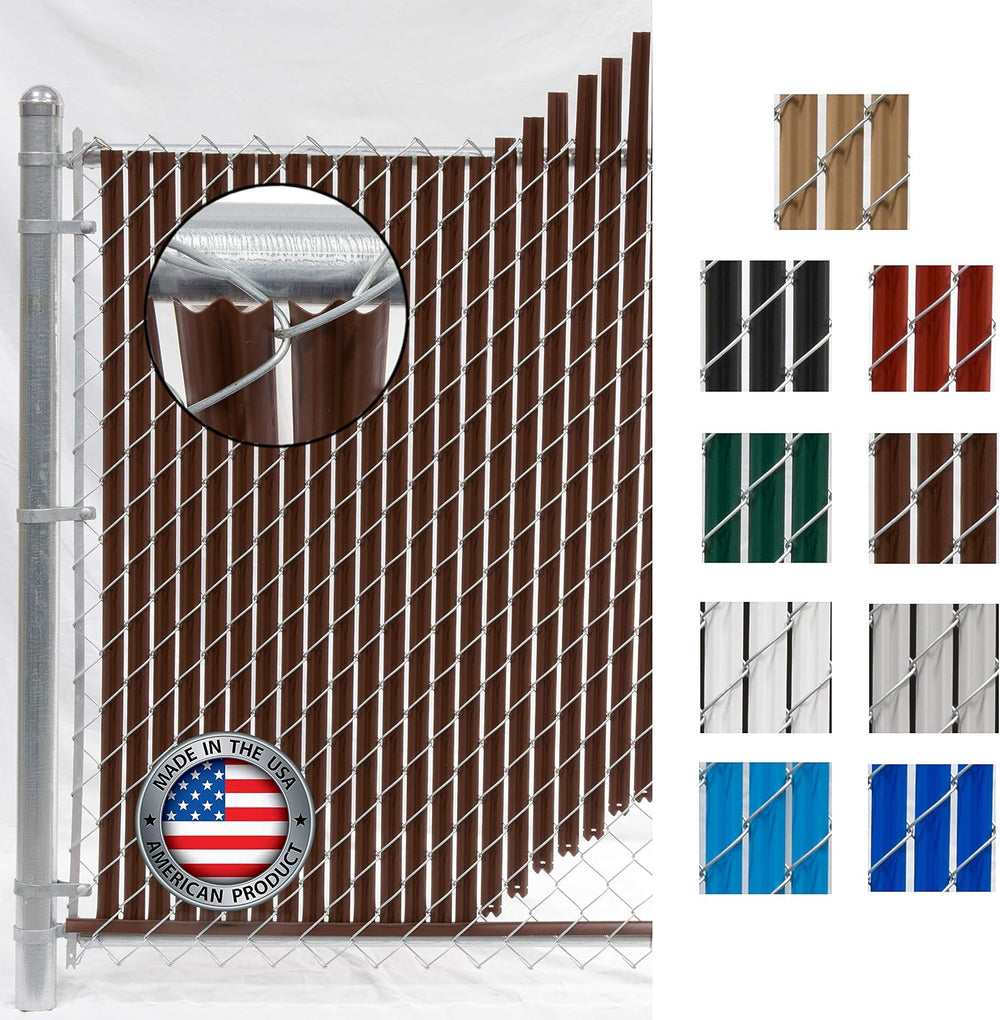 Brown Wave Slat (9 Colors Available) Single Wall Bottom Locking Privacy Slat ...