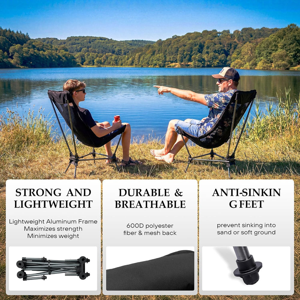 Portable Folding Rocking Camping Chair with High Back Beach Chair