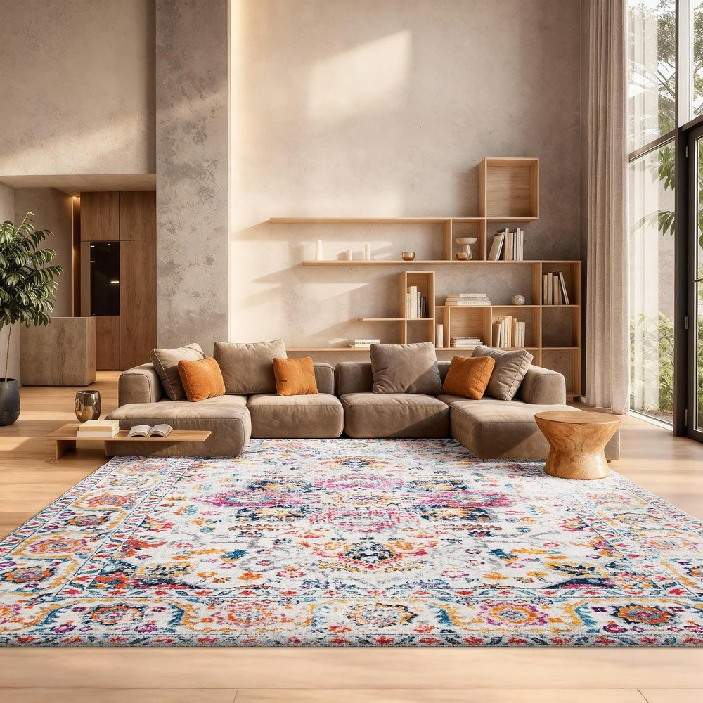 SAFAVIEH Madison Area Rug 8x10, Large Fuchsia & Ivory MAD603R