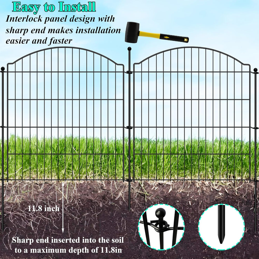 Decorative Garden Fences 32in x 12ft, 5 Pack Outdoor Fencing Animal Barrier D...