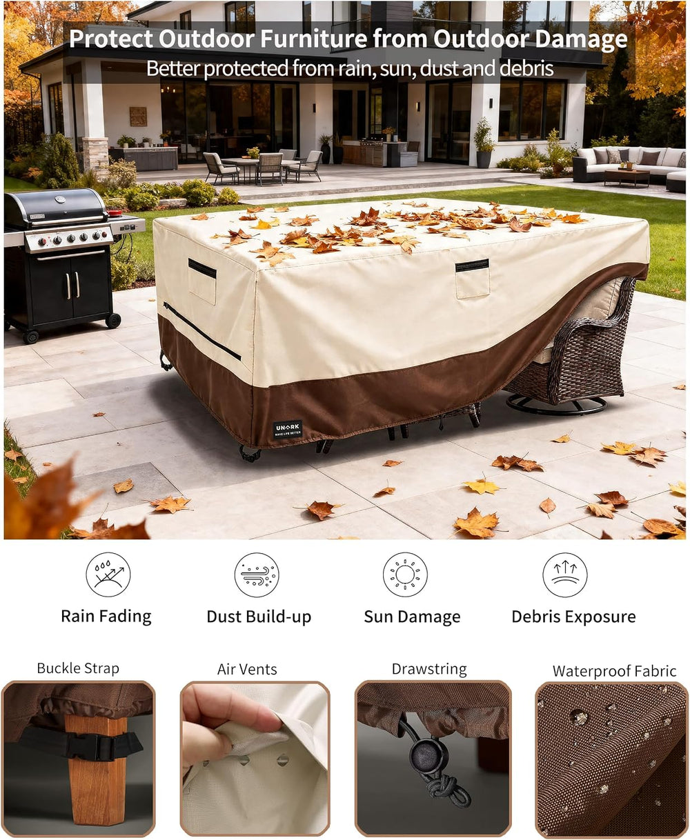 Outdoor Furniture Covers Waterproof, 600D Heavy Duty Patio Furniture Covers W...