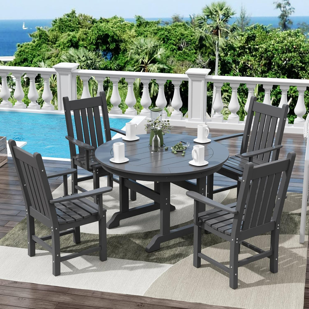 WestinTrends Malibu Classic Outdoor Dining Chairs with Arms, All Weather Poly...