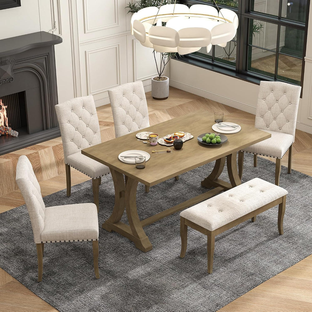 Harper & Bright Designs Classic and Traditional Style 6 - Piece Dining Se...