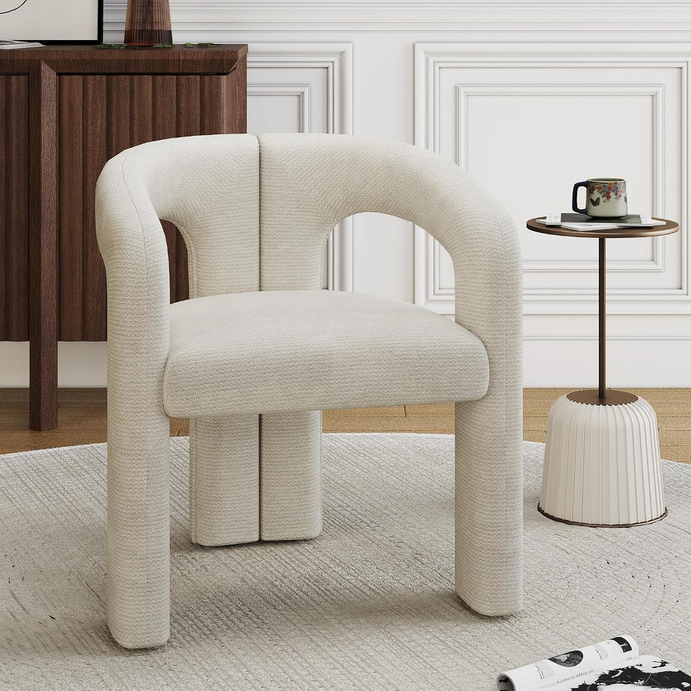 HAOBO Home Modern Barrel Dining Chair, Chenille Upholstered Accent Chair with...