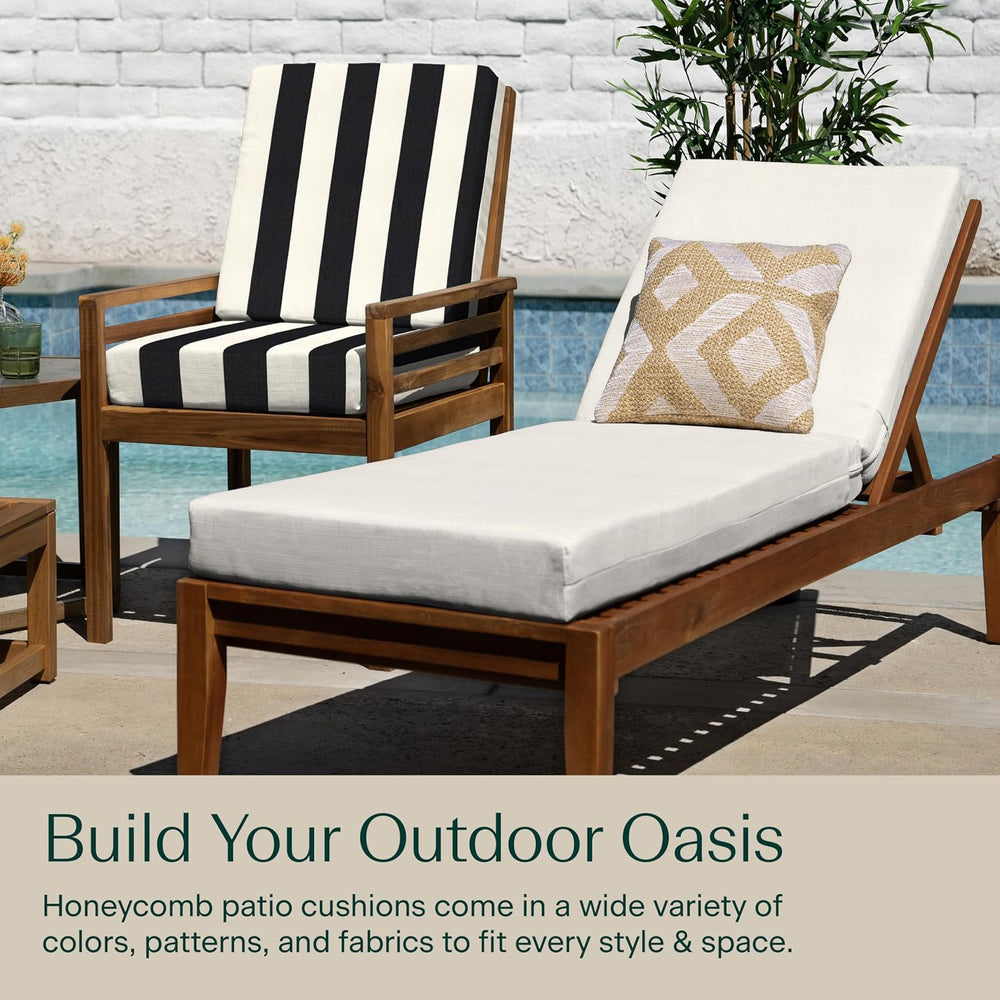 Honeycomb Outdoor Heritage Chaise Cushion for Patio Furniture, 21.5 x 70