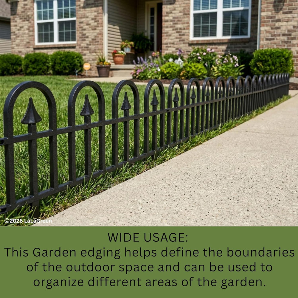 LaLaGreen Garden Edging Border (24in, 10 Pack) Small Flower Fence Panels