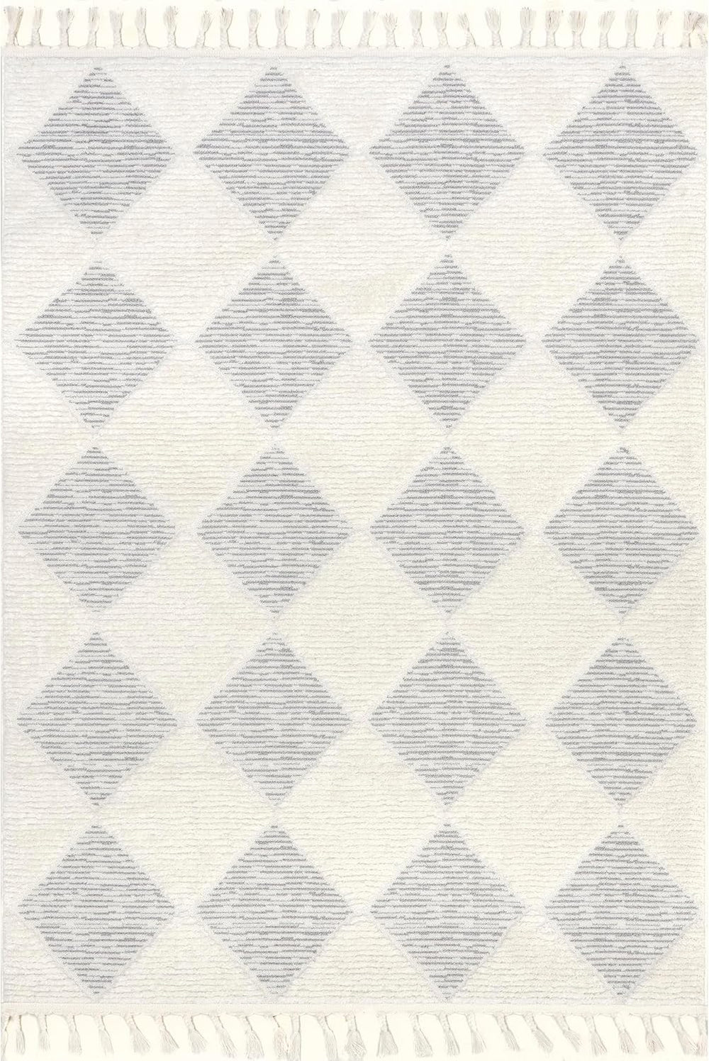 nuLOOM Marissa Off White Diamond Power Loomed Area Rug, 12' x 15'