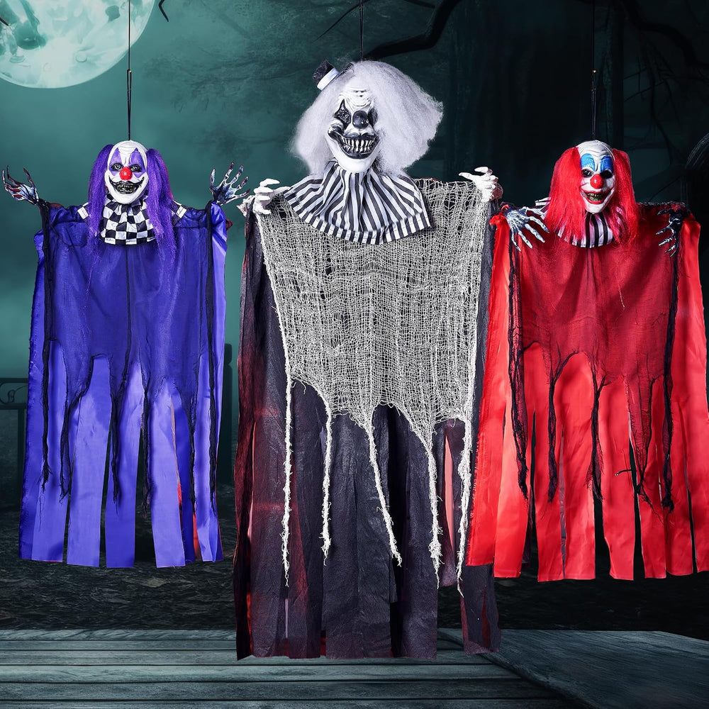 JOYIN 3 Pcs Hanging Clown Decor Halloween Decorations Outdoor, Party Supplies...