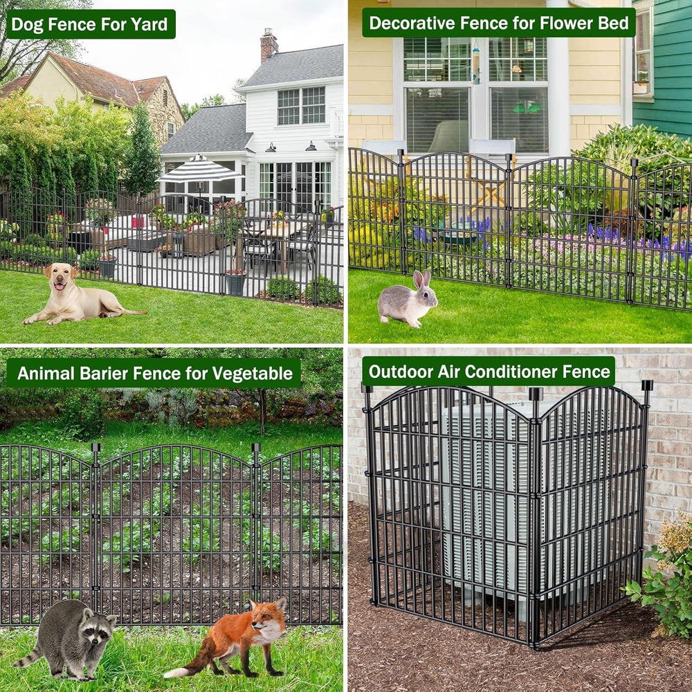 15 Panel No Dig Decorative Garden Fence 32" H x 35.4'L Outdoor Dog B...