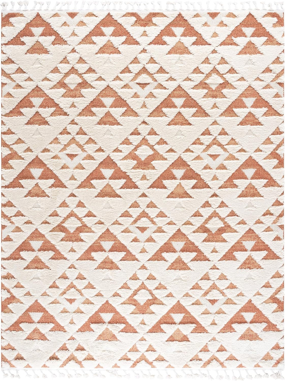 SAFAVIEH Area Rug 8x10 - Moroccan Tassel Shag Collection - Large - Ivory &amp...
