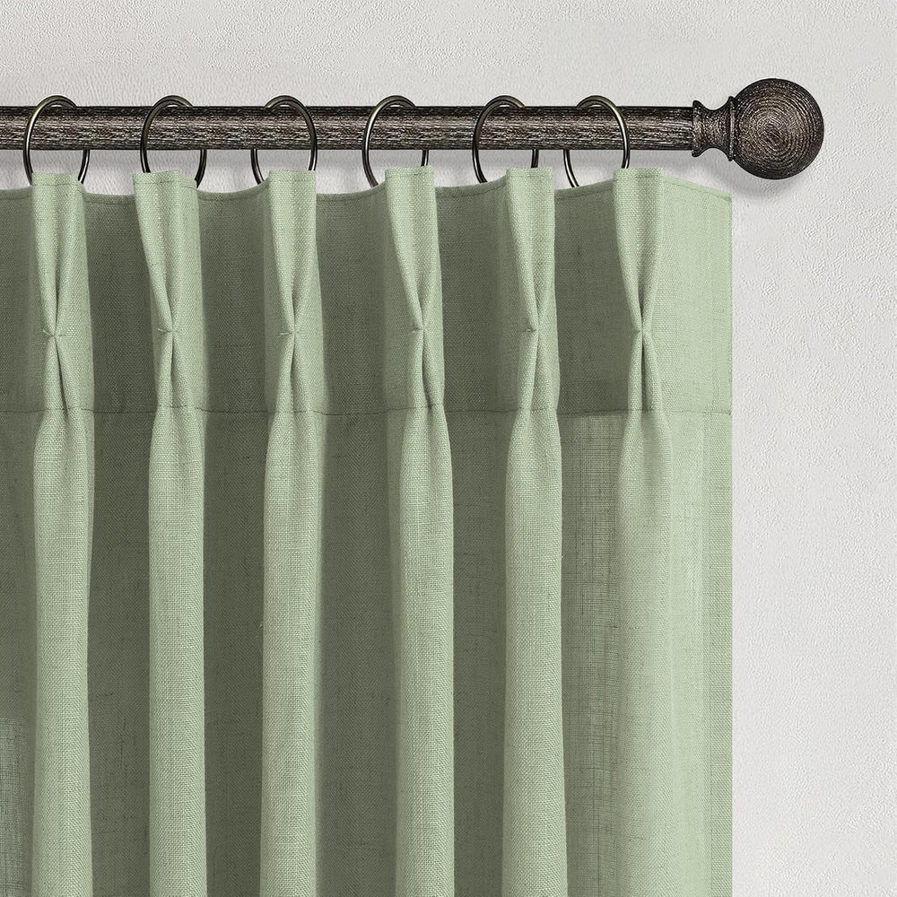 Sage Green Curtains 84 Inch Length 2 Panels for Bedroom Aesthetic Pinch Pleat...