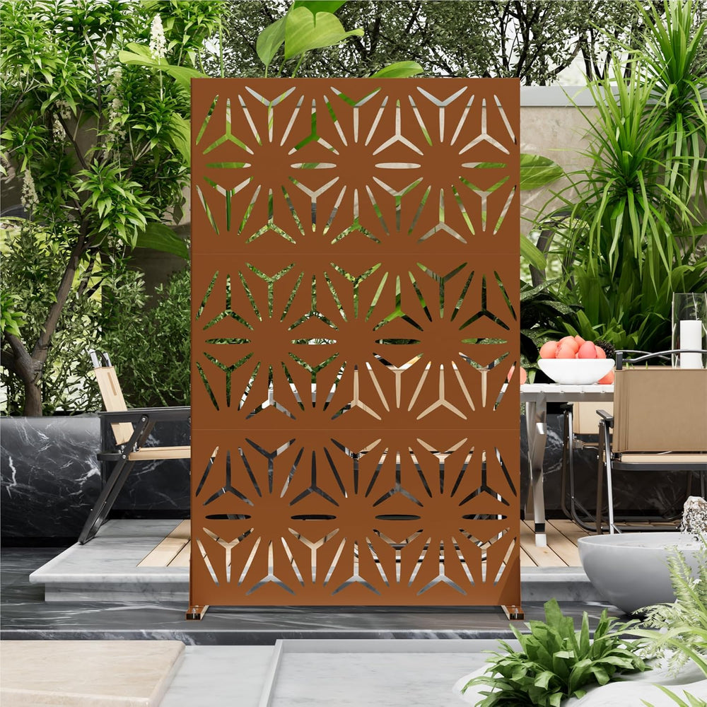 Metal Privacy Screen for Outdoor Freestanding 72" H x 44" W Patio M...