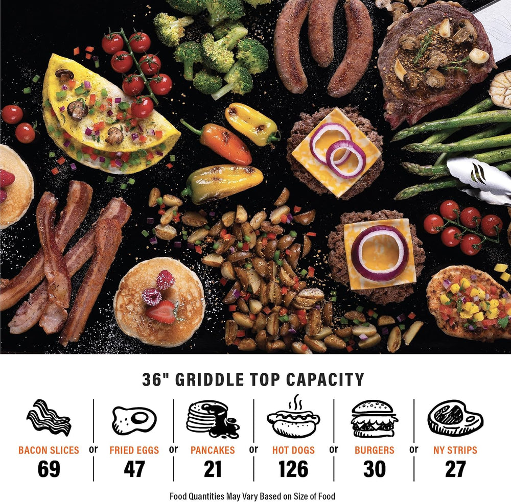 Blackstone 36 Inch 4 Burner 60,000 BTU Portable Steel Griddle Cooking Station...