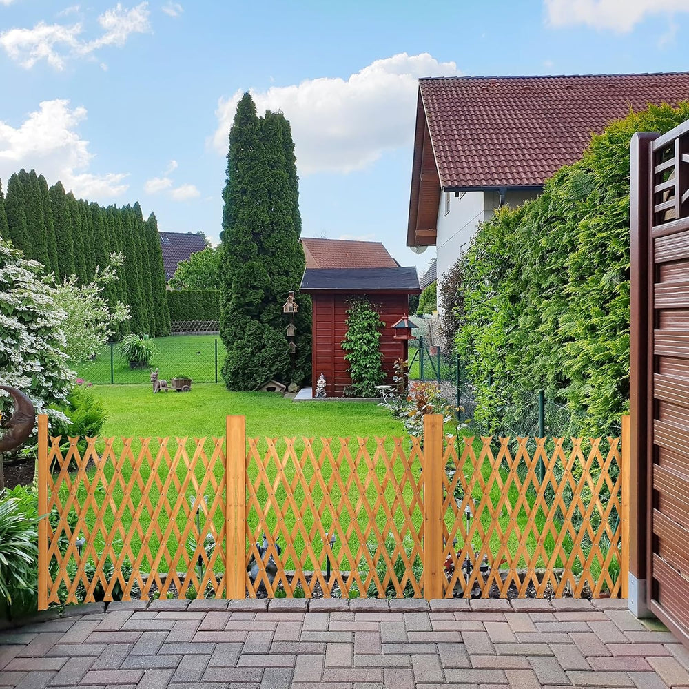 VINGLI 2 Packs Extendable Garden Fence, 27.55 Inch Tall Freestanding Accordio...