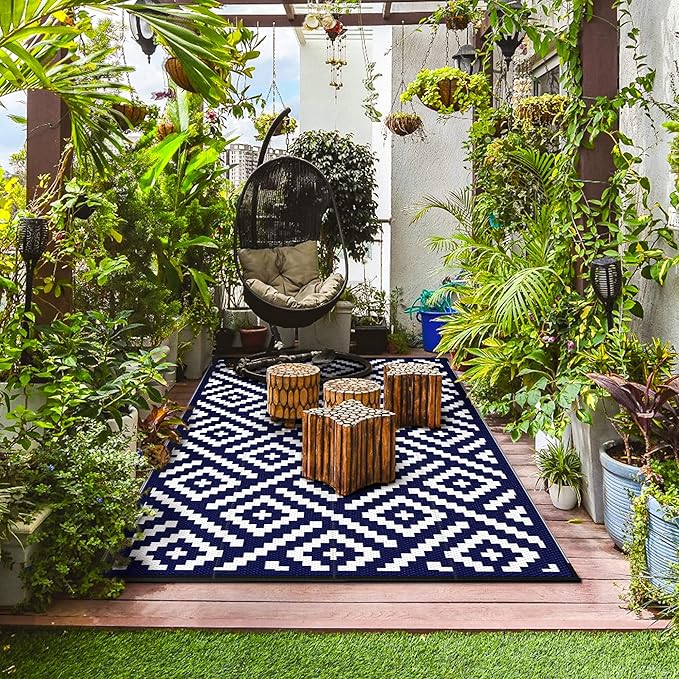 GENIMO 5x8 Outdoor Rug Waterproof, Reversible Mats, Area Rug, Plastic Outside...