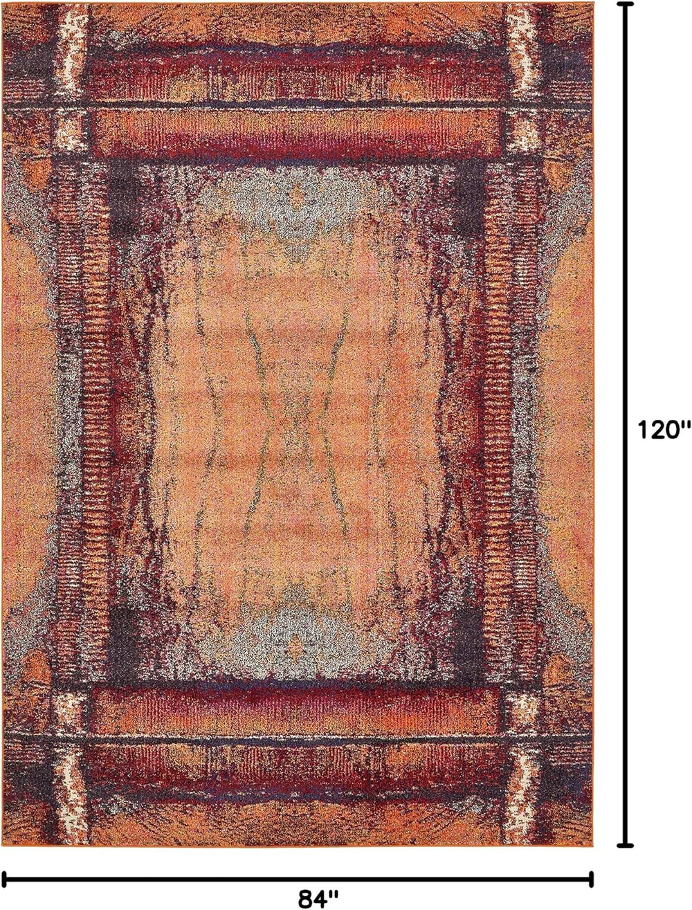 Unique Loom Estrella Collection Rustic, Distressed, Modern, Abstract Area Rug...