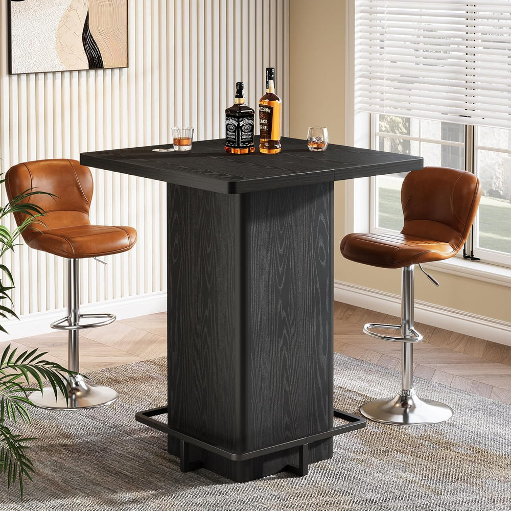 Tribesigns Bar Table, 39.37" High Square Pub Table for Small Bars, Dinin...